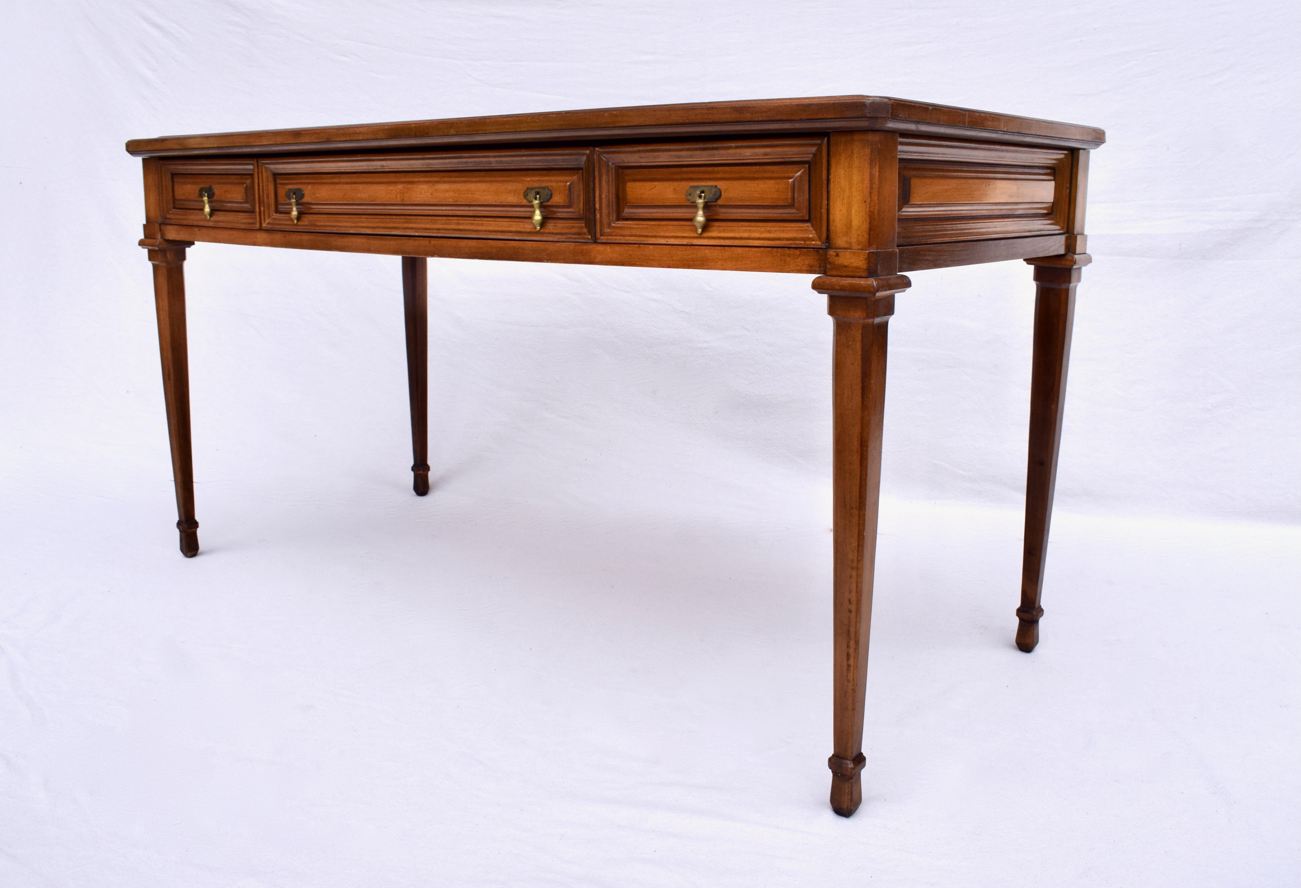 Brass French Directoire Style Leather Top Desk