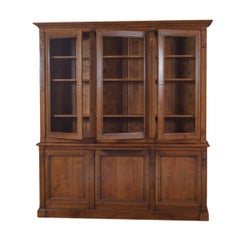 French Directoire Style Library Cabinet in solid Cherry wood, Handcrafted