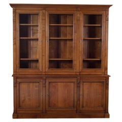 French Directoire Style Library Cabinet in solid Cherry wood, Handcrafted