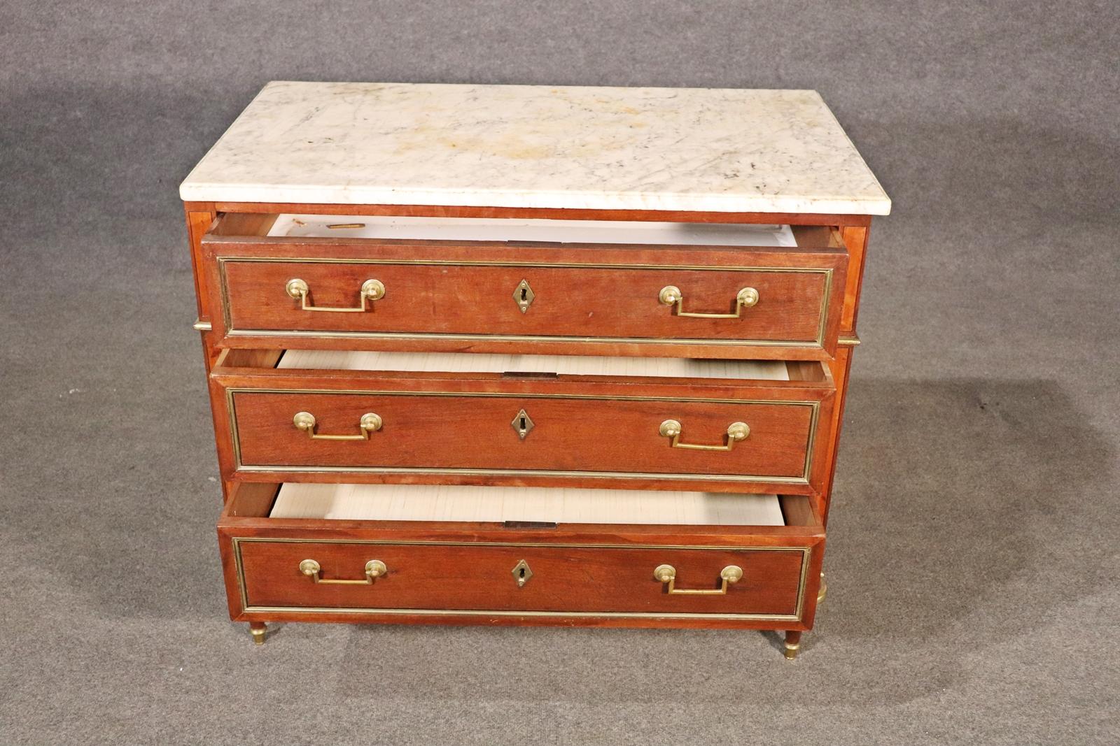 Early 20th Century French Directoire Style Louis XVI Marble Top Commode, Circa 1920