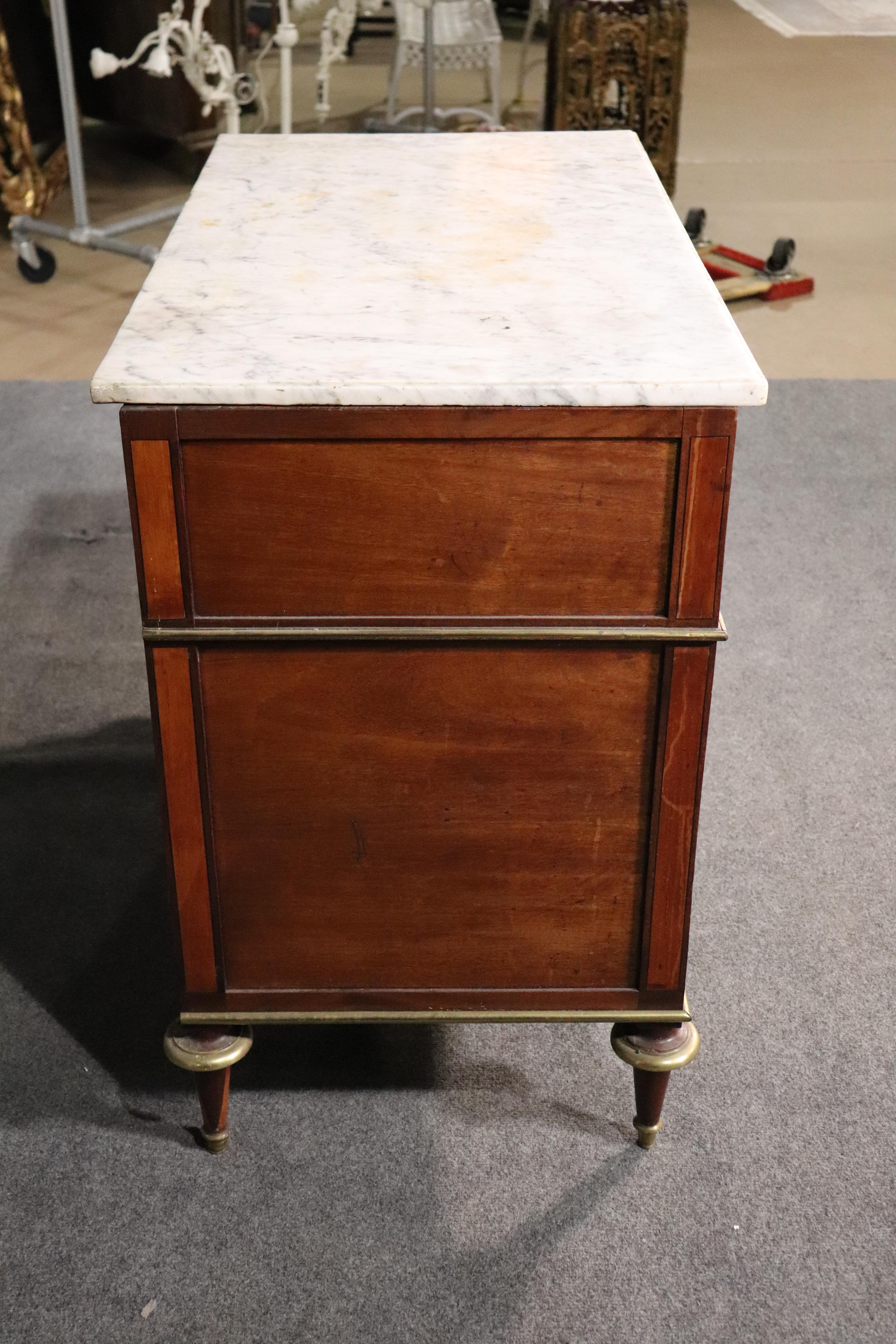 French Directoire Style Louis XVI Marble Top Commode, Circa 1920 4