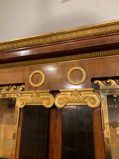 French Directoire' Style Mahogany and Ebony Display Cabinet