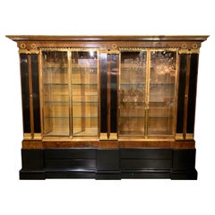 French Directoire' Style Mahogany and Ebony Display Cabinet