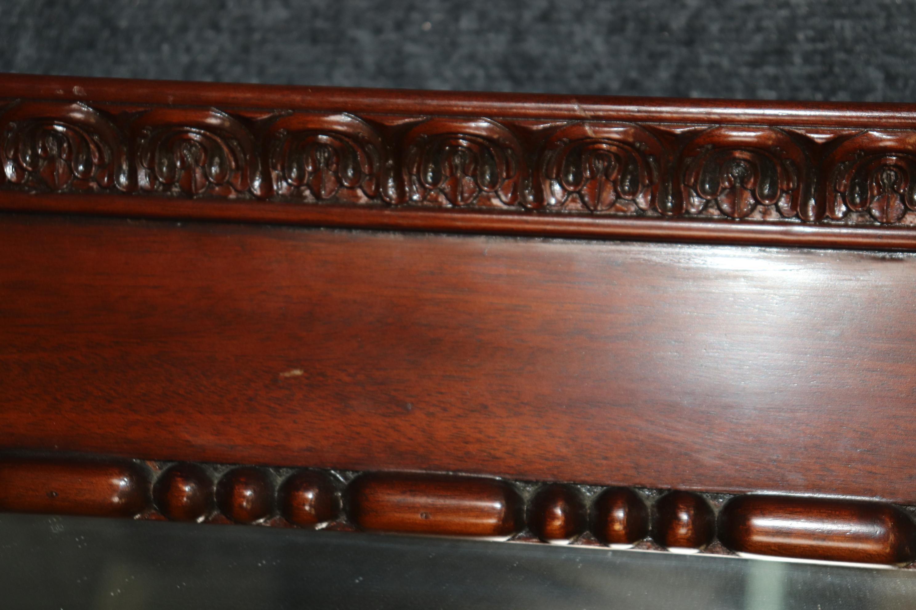 French Directoire Style Mahogany and gold detailed Rectangular Mirror In Good Condition In Swedesboro, NJ