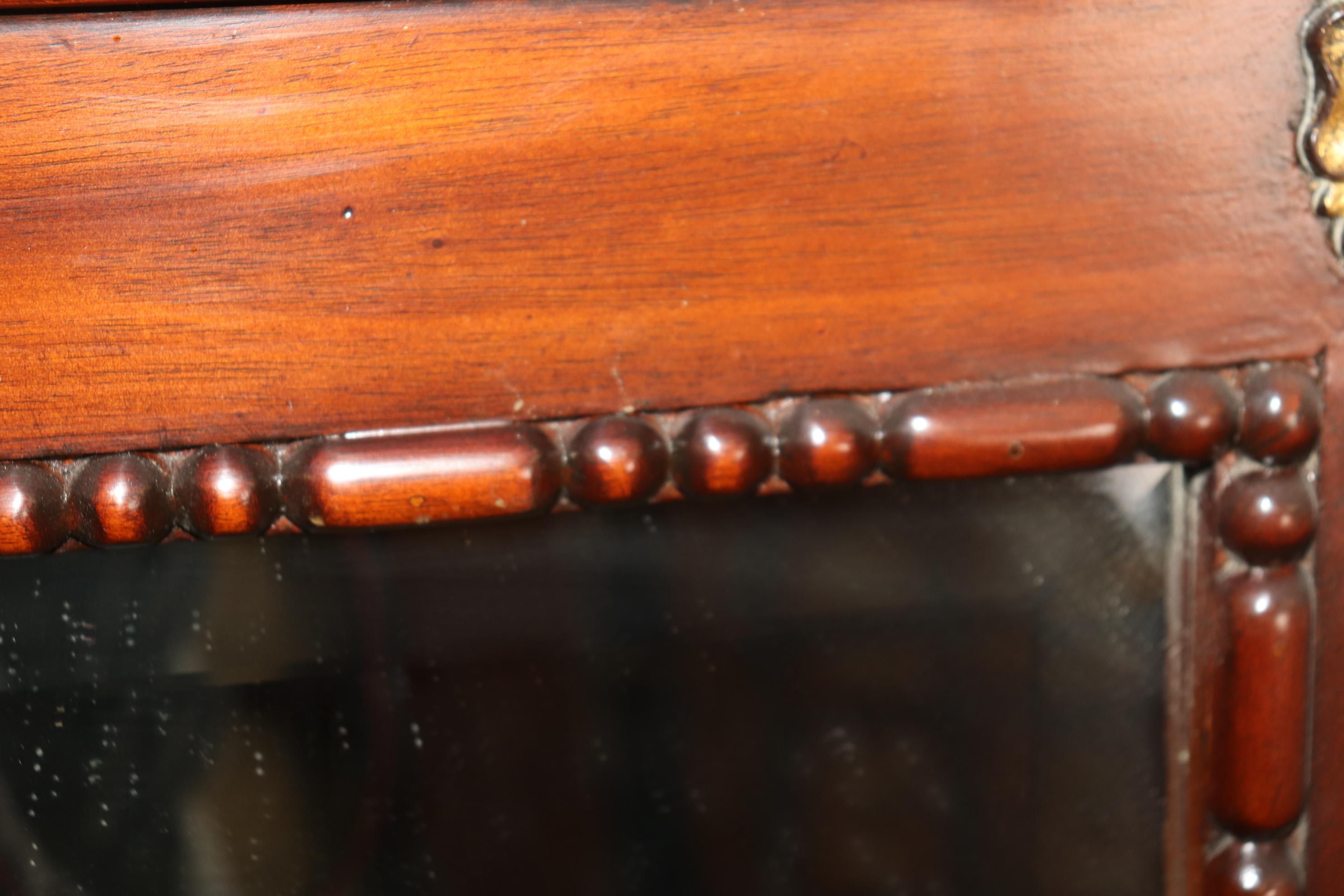 Late 20th Century French Directoire Style Mahogany and gold detailed Rectangular Mirror
