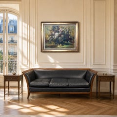 French Directoire Style Mahogany and Leather Canapé ~ Sofa