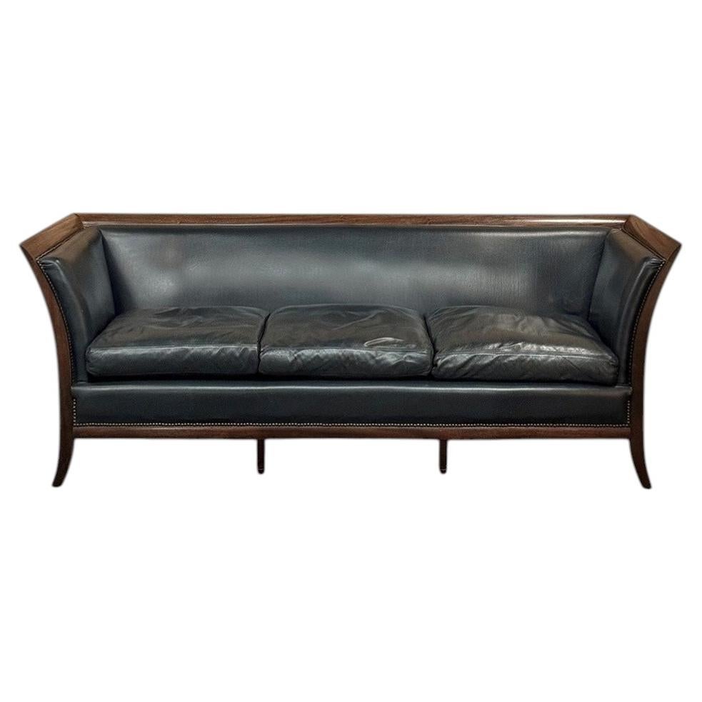 French Directoire Style Mahogany and Leather Canapé ~ Sofa For Sale