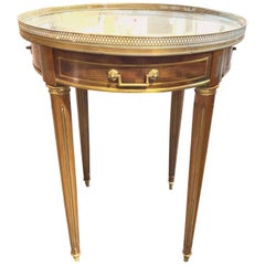Antique French Directoire Style Mahogany Bouliotte Table with Mirrored Top
