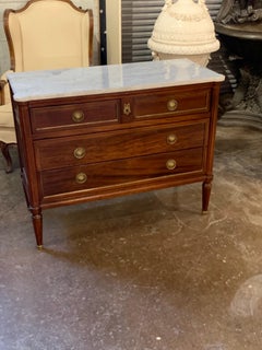 French Directoire Style Mahogany Chest with Brass Trim