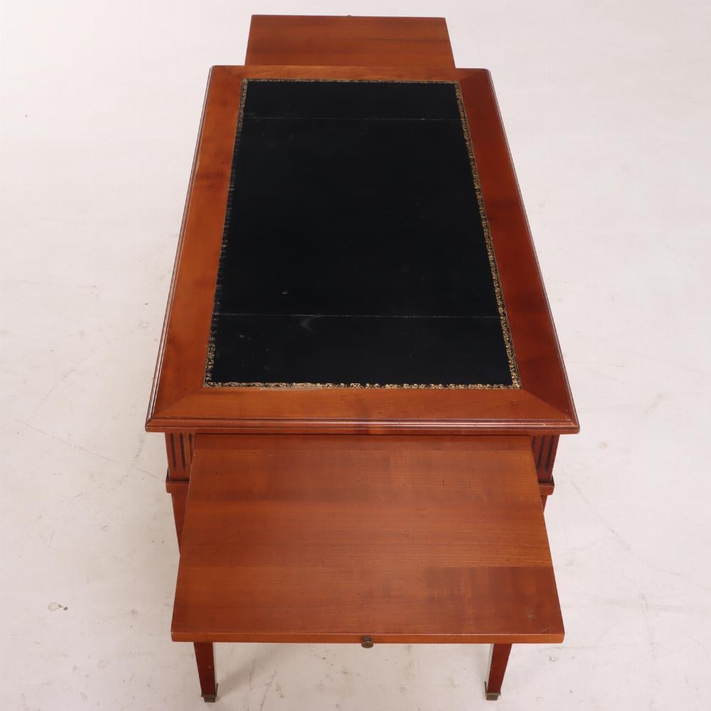 Mid-20th Century French Directoire style mahogany leather top writing desk C 1940.