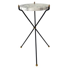 French Directoire Style Marble & Bronze Drinks Table, Attributed Maison Jansen