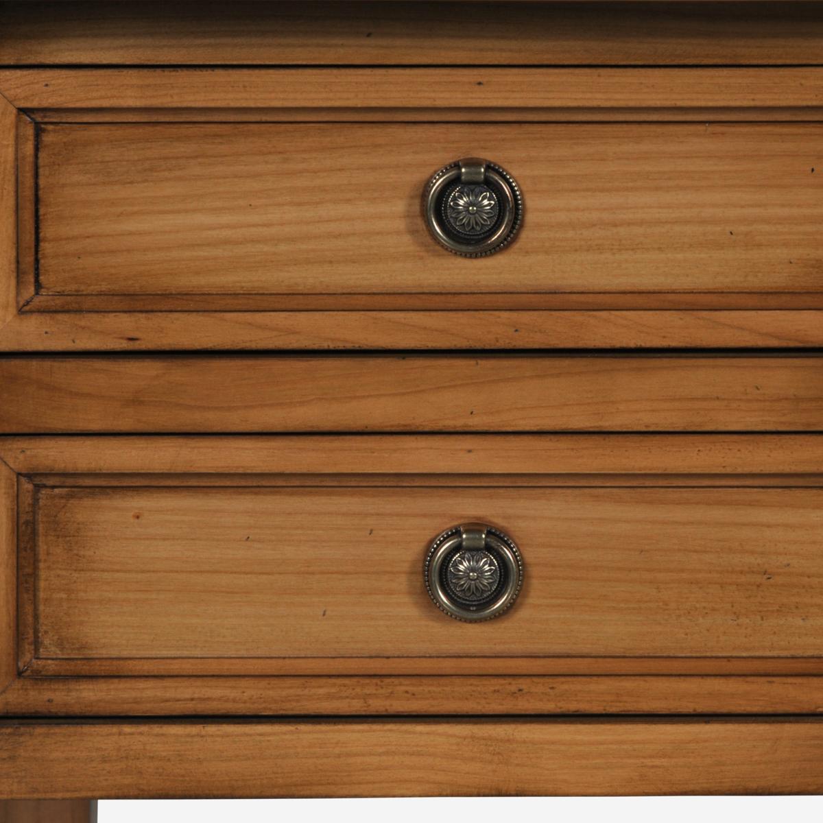 Brass French Directoire style minister's desk in solid wood For Sale