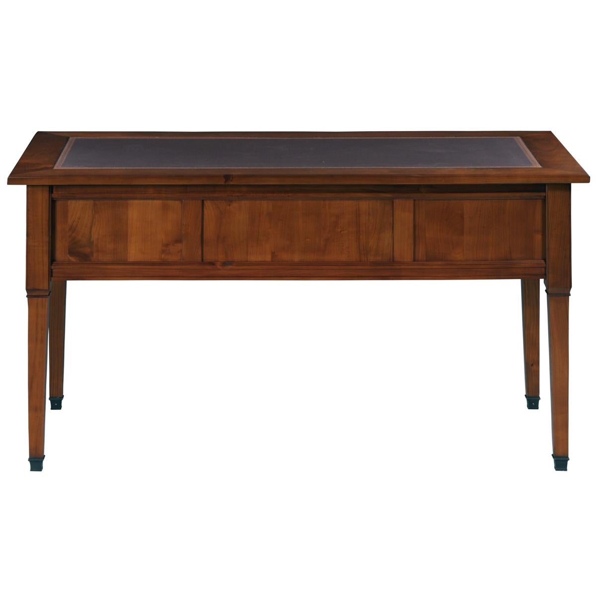 Französischer Ministerschreibtisch im Directoire-Stil aus Massivholz mit Lederpad im Angebot 4