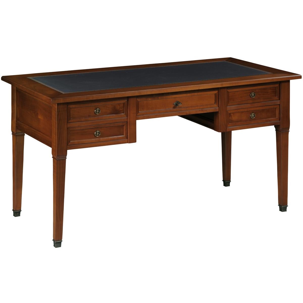Französischer Ministerschreibtisch im Directoire-Stil aus Massivholz mit Lederpad im Angebot 5