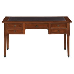French Directoire style minister's desk in solid wood with leather pad
