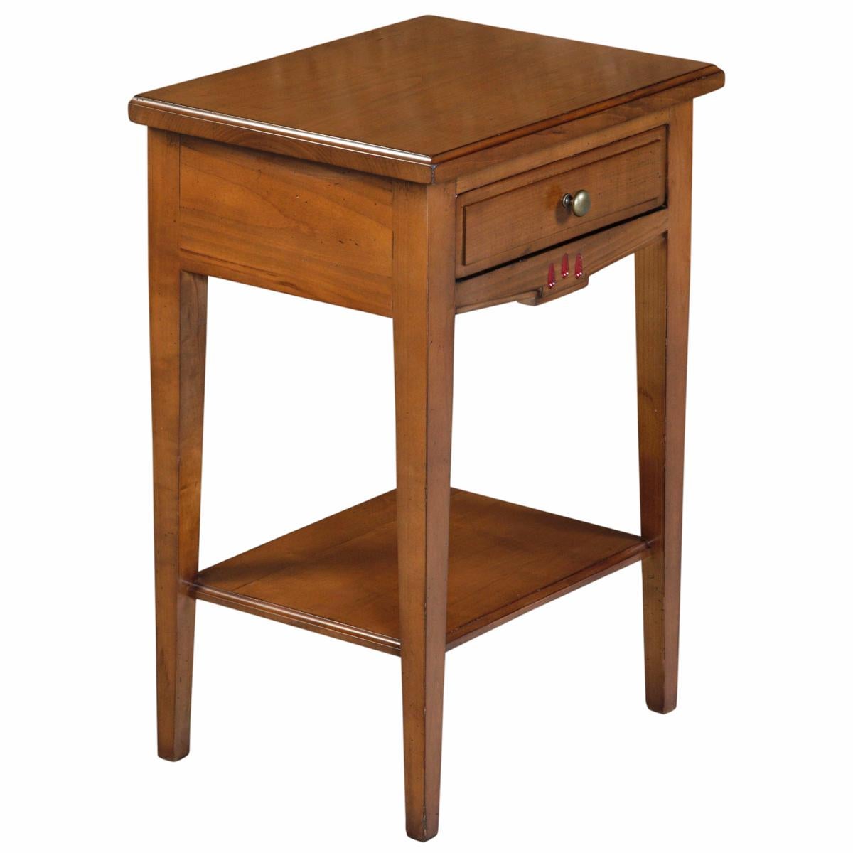 Hand-Crafted French Directoire Style Night Stand in Solid Cherry with 1 Drawer For Sale