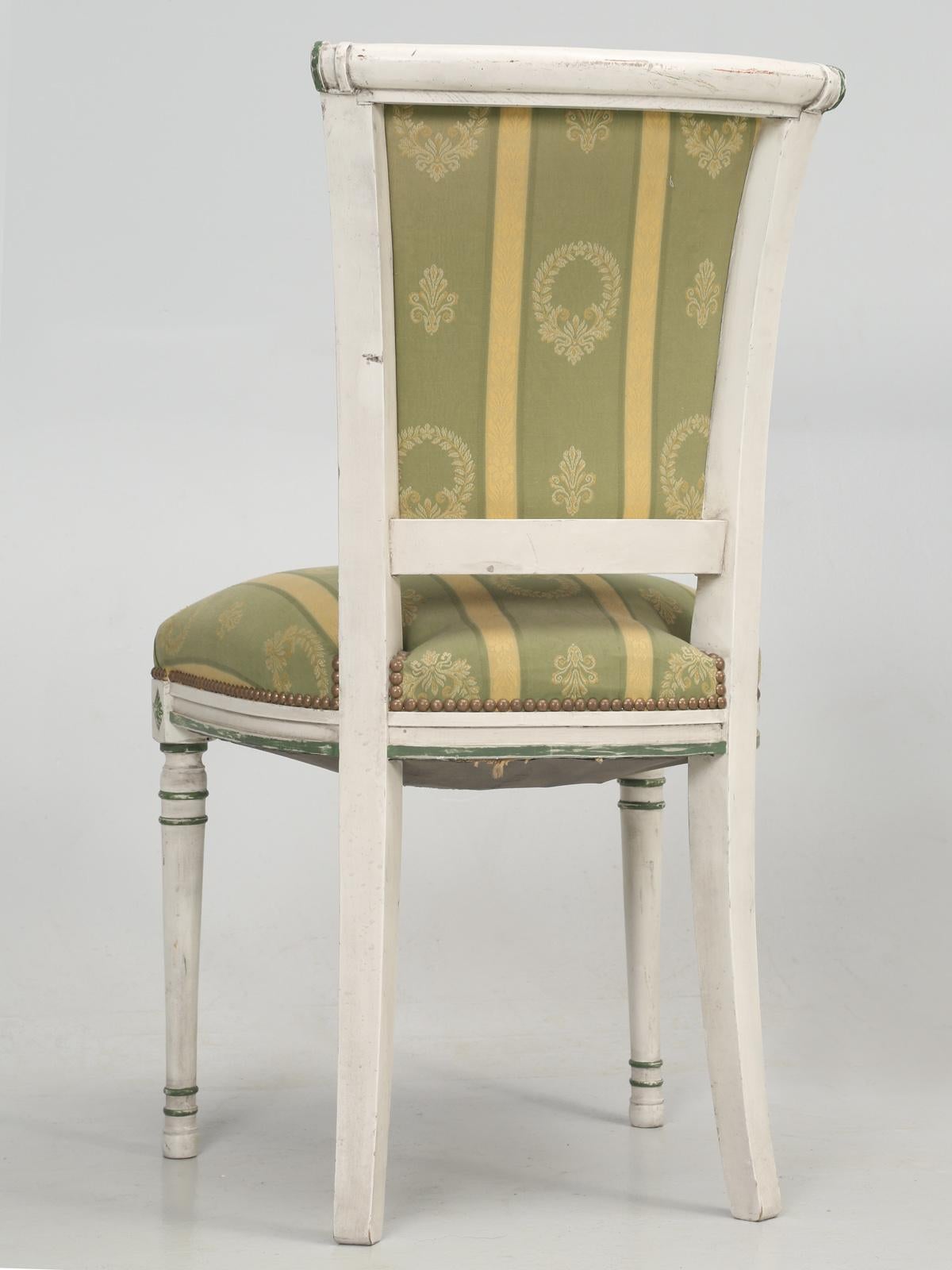 French Directoire Style Old Paint Set of (6) Dining Chairs 7
