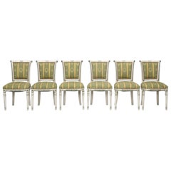 French Directoire Style Old Paint Set of (6) Dining Chairs