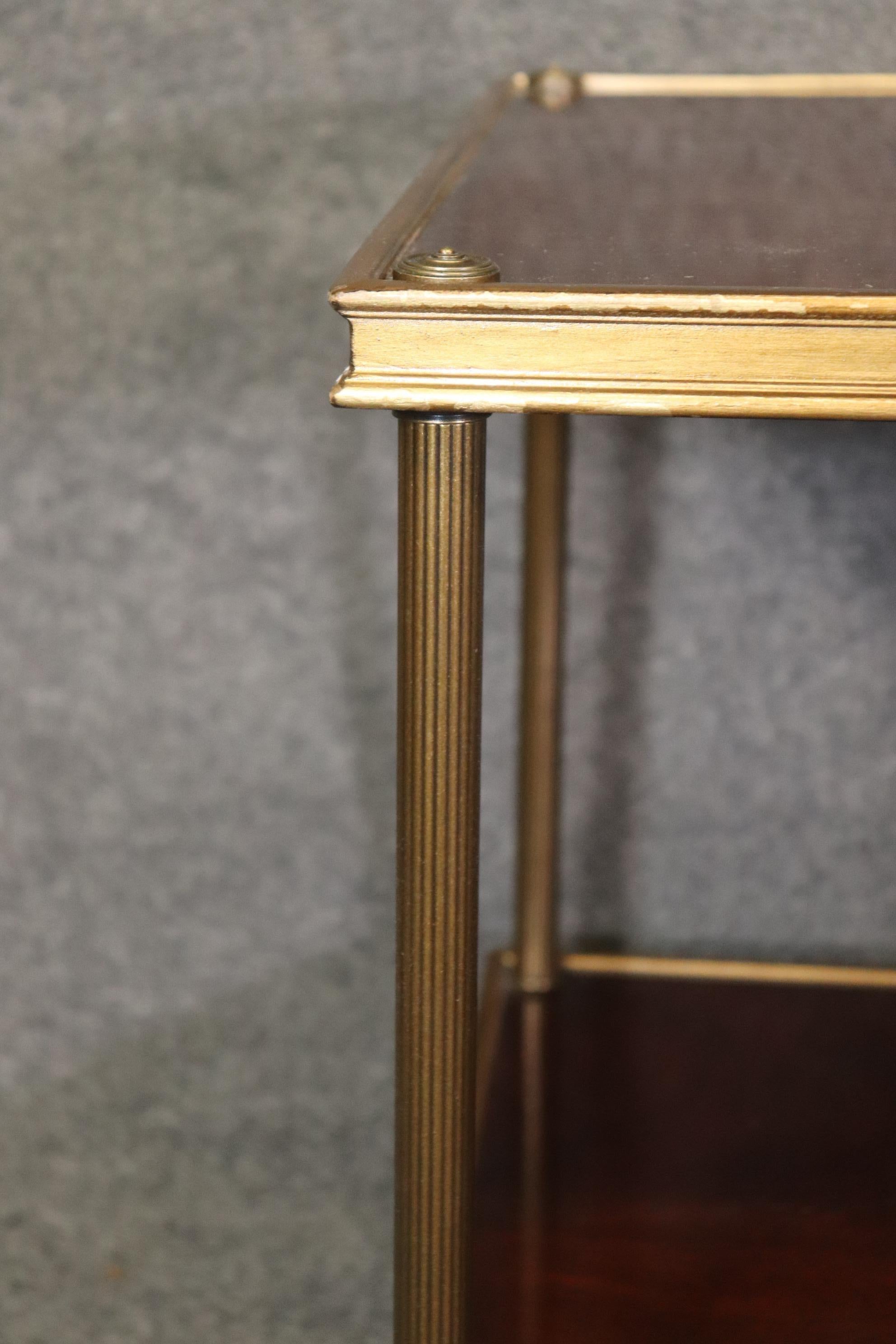 French Directoire Style Ralph Lauren Figured Mahogany Gilt Brass End Table 5