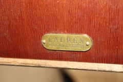 French Directoire Style Ralph Lauren Figured Mahogany Gilt Brass End Table
