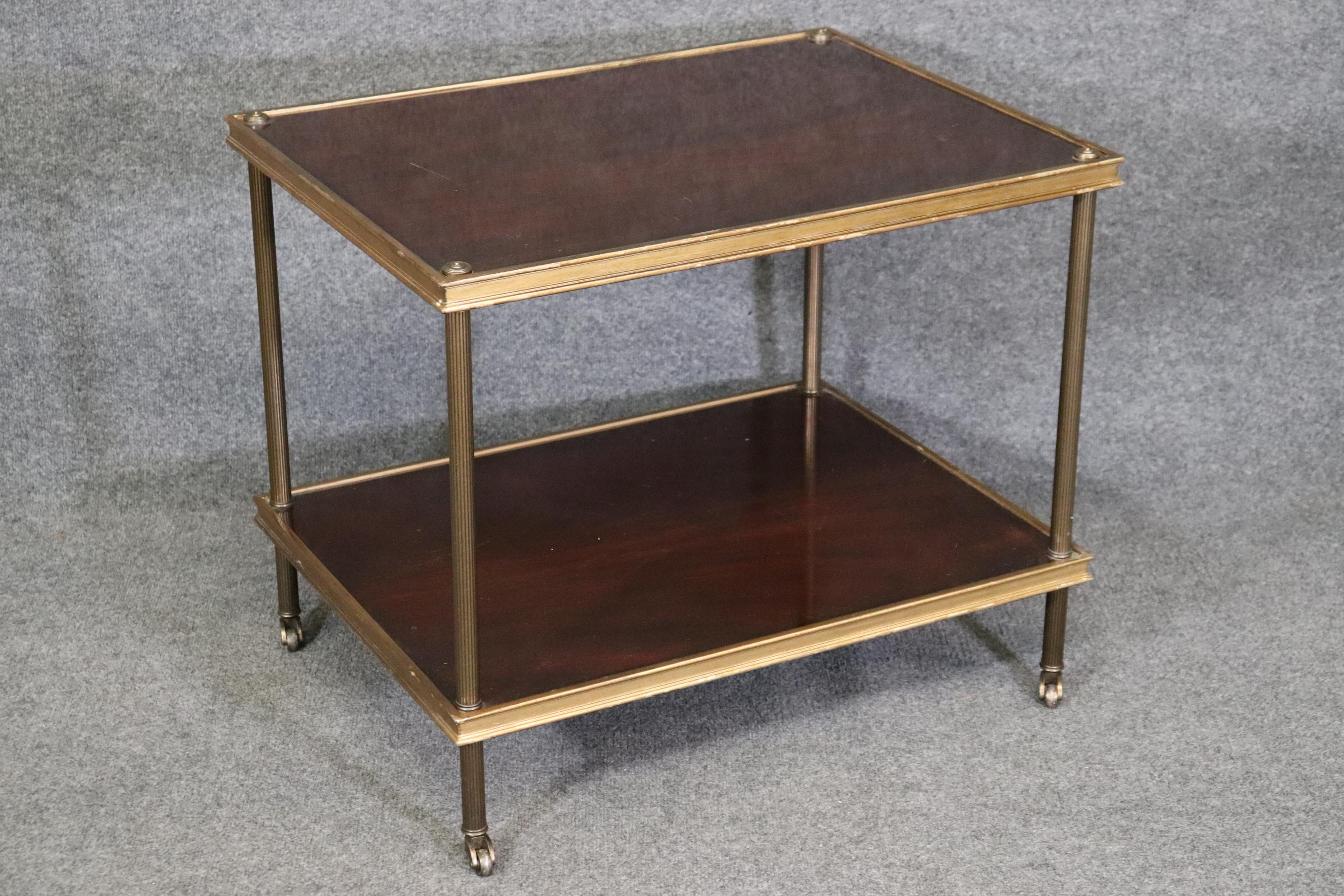 Unknown French Directoire Style Ralph Lauren Figured Mahogany Gilt Brass End Table 