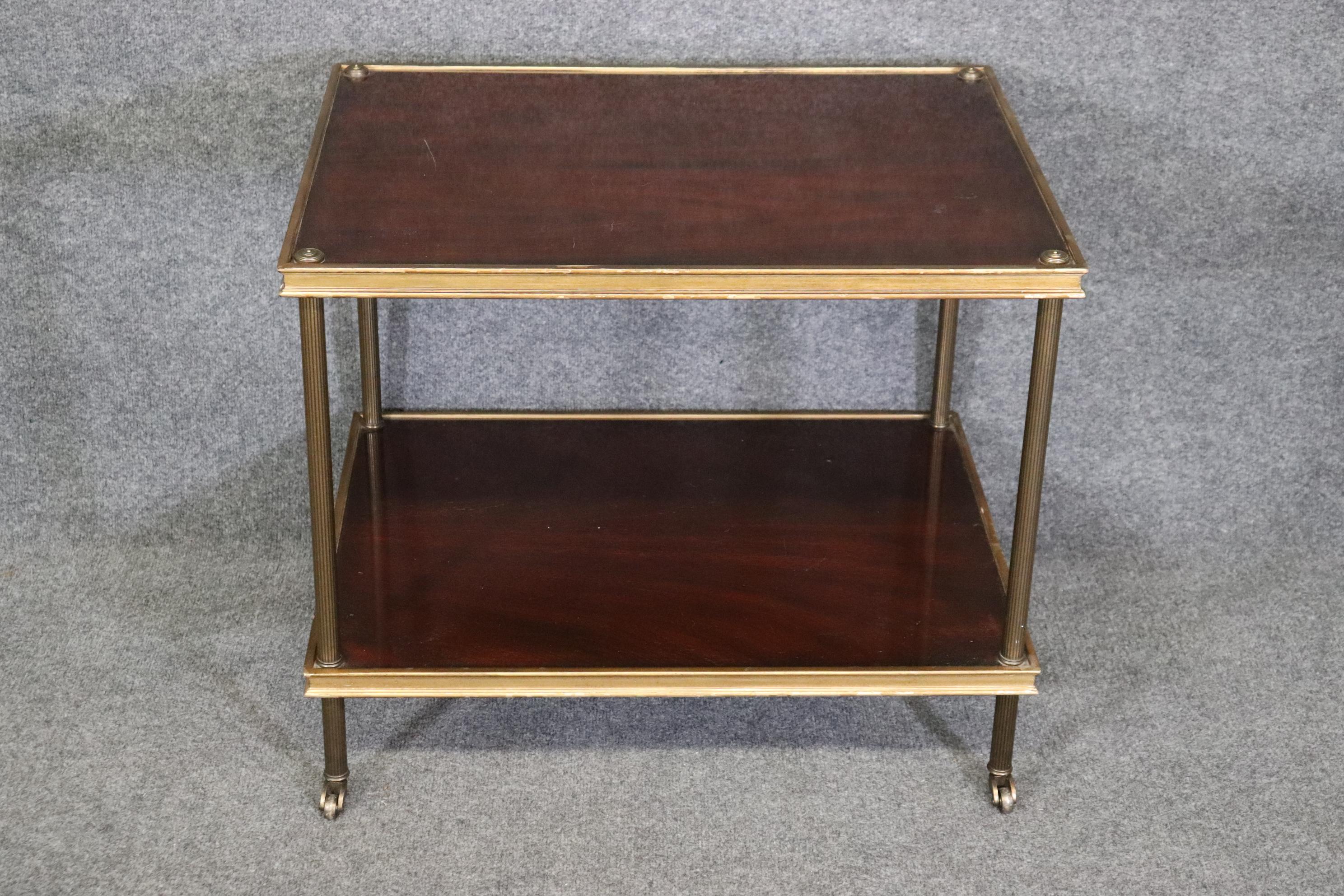 French Directoire Style Ralph Lauren Figured Mahogany Gilt Brass End Table  In Good Condition In Swedesboro, NJ