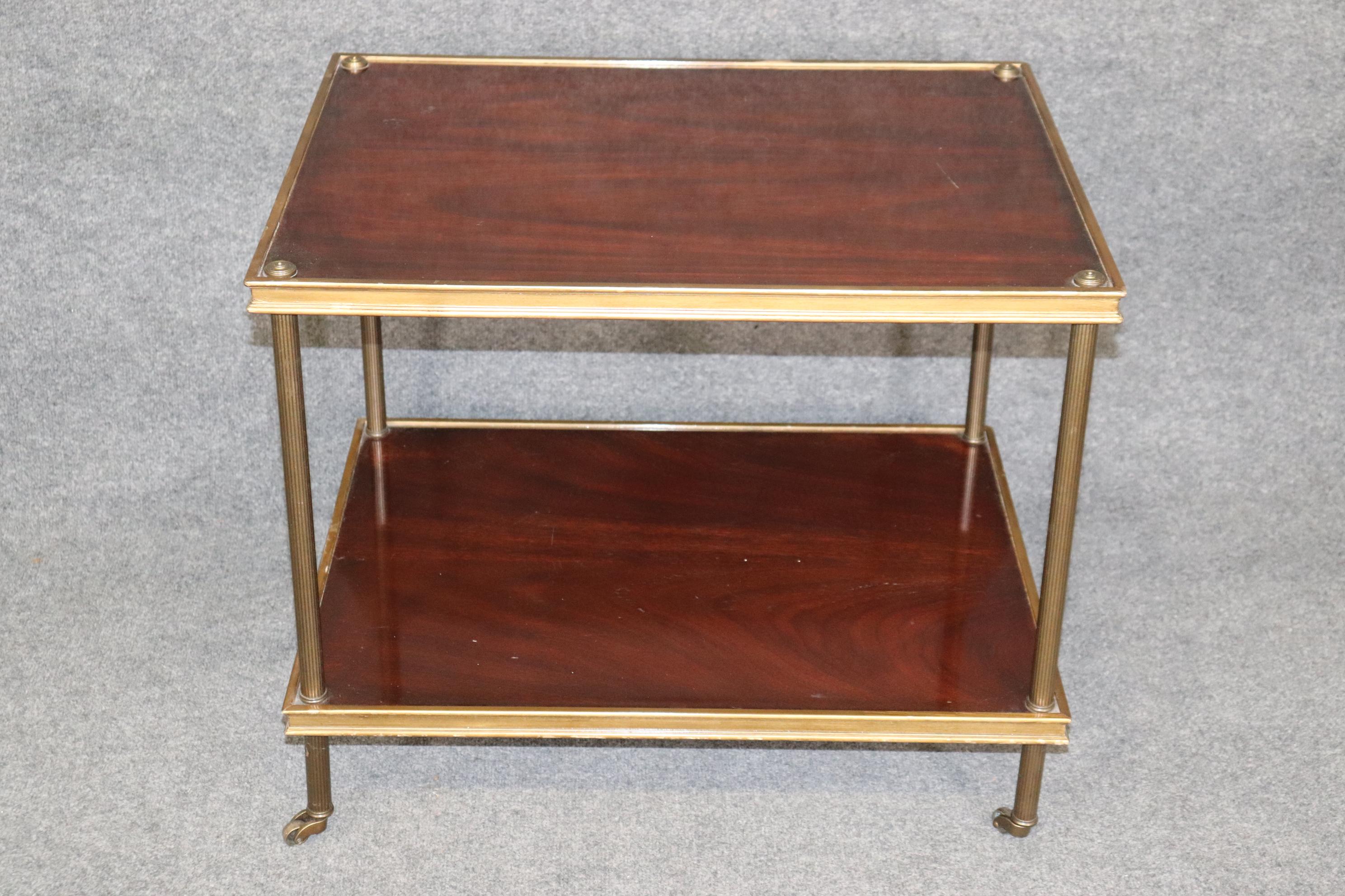 French Directoire Style Ralph Lauren Figured Mahogany Gilt Brass End Table  1
