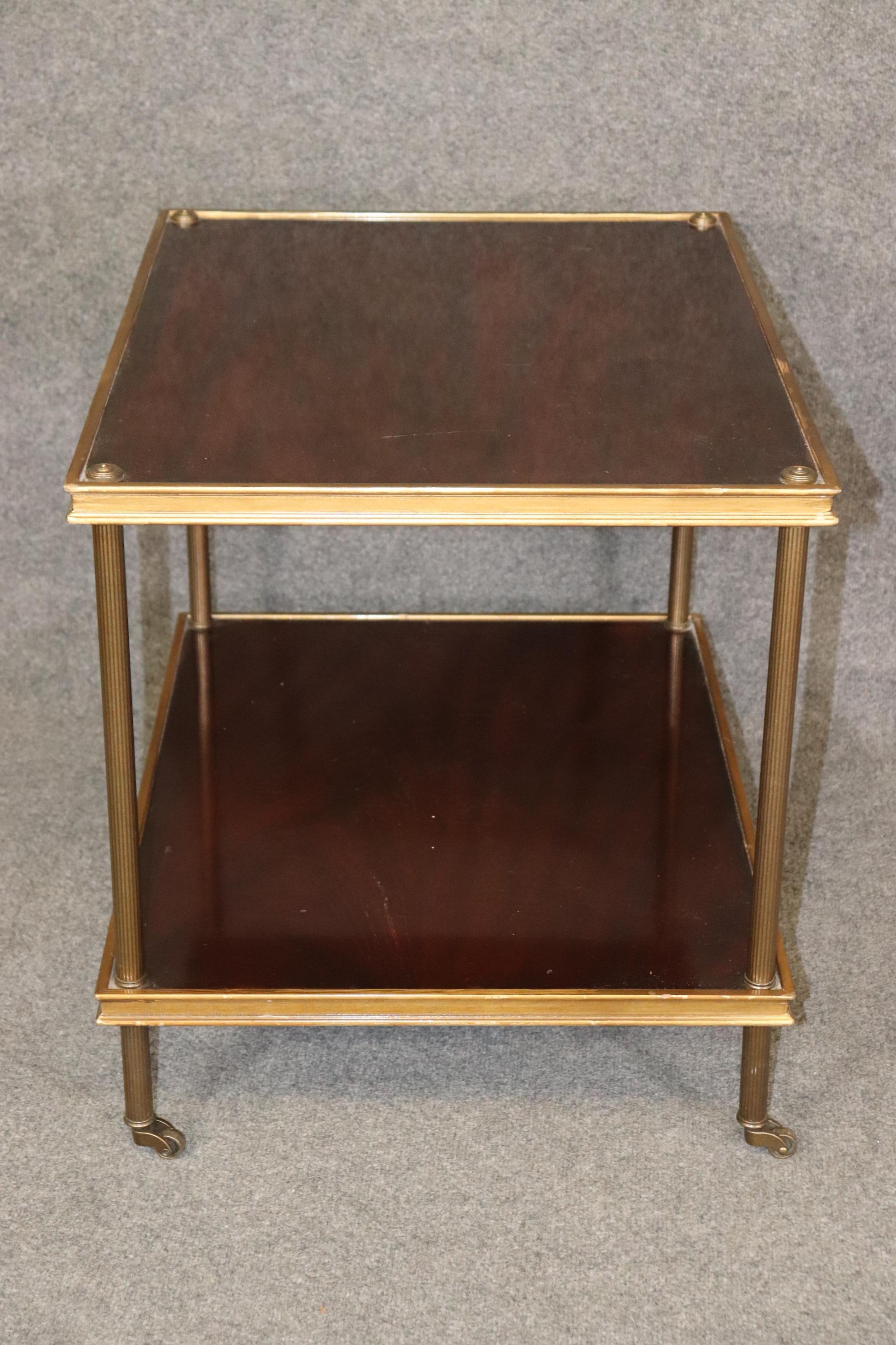 French Directoire Style Ralph Lauren Figured Mahogany Gilt Brass End Table  2