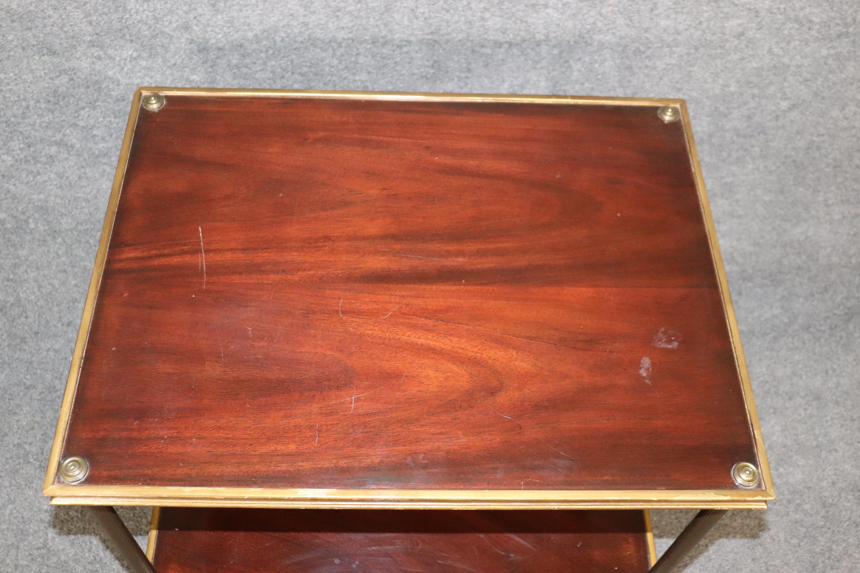 French Directoire Style Ralph Lauren Figured Mahogany Gilt Brass End Table  3