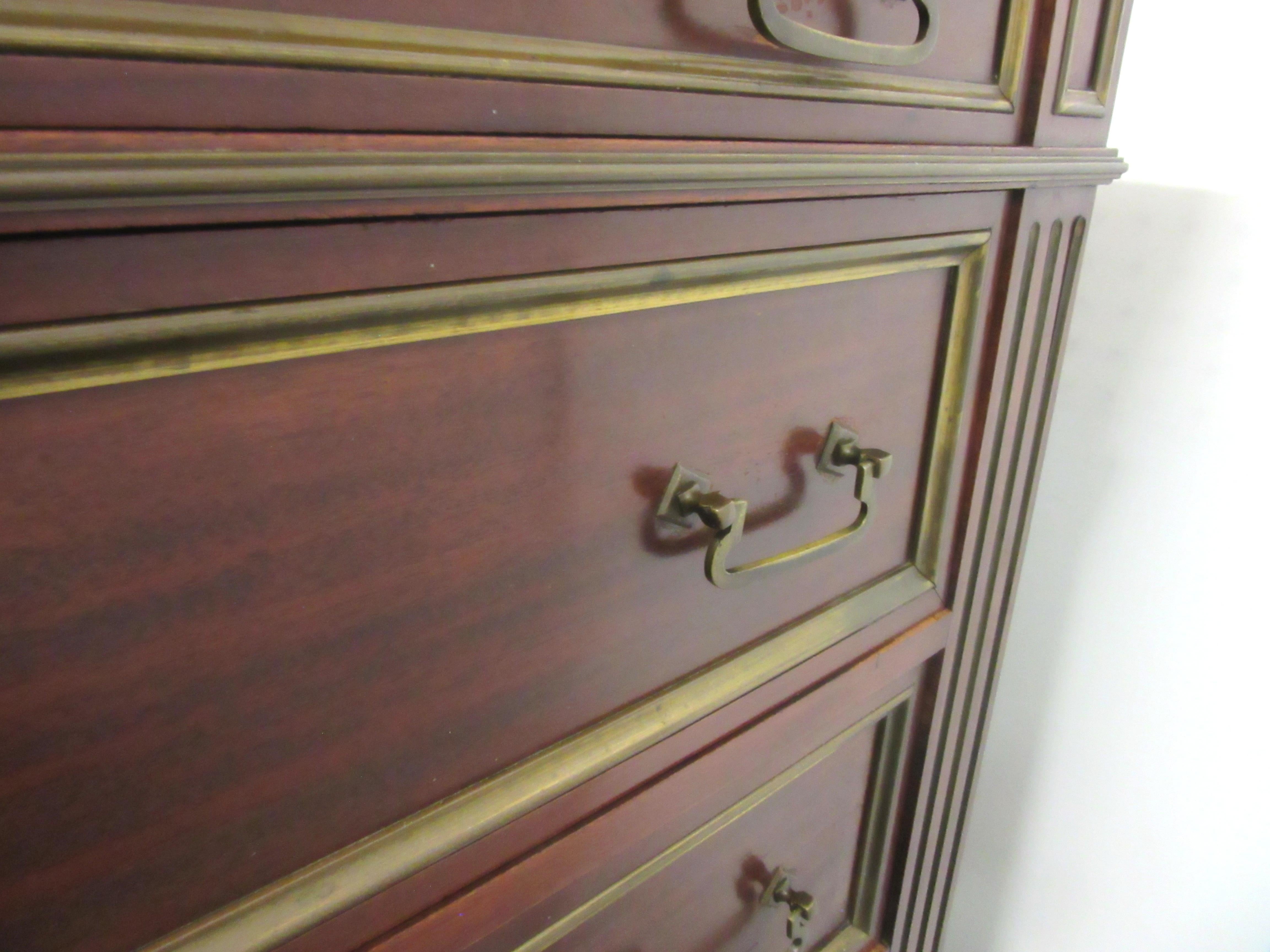 French Directoire Style Semainier in Mahogany and Brass 4