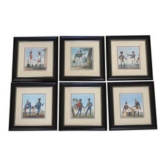 French Directoire Style Soldier Prints - a Set of 6