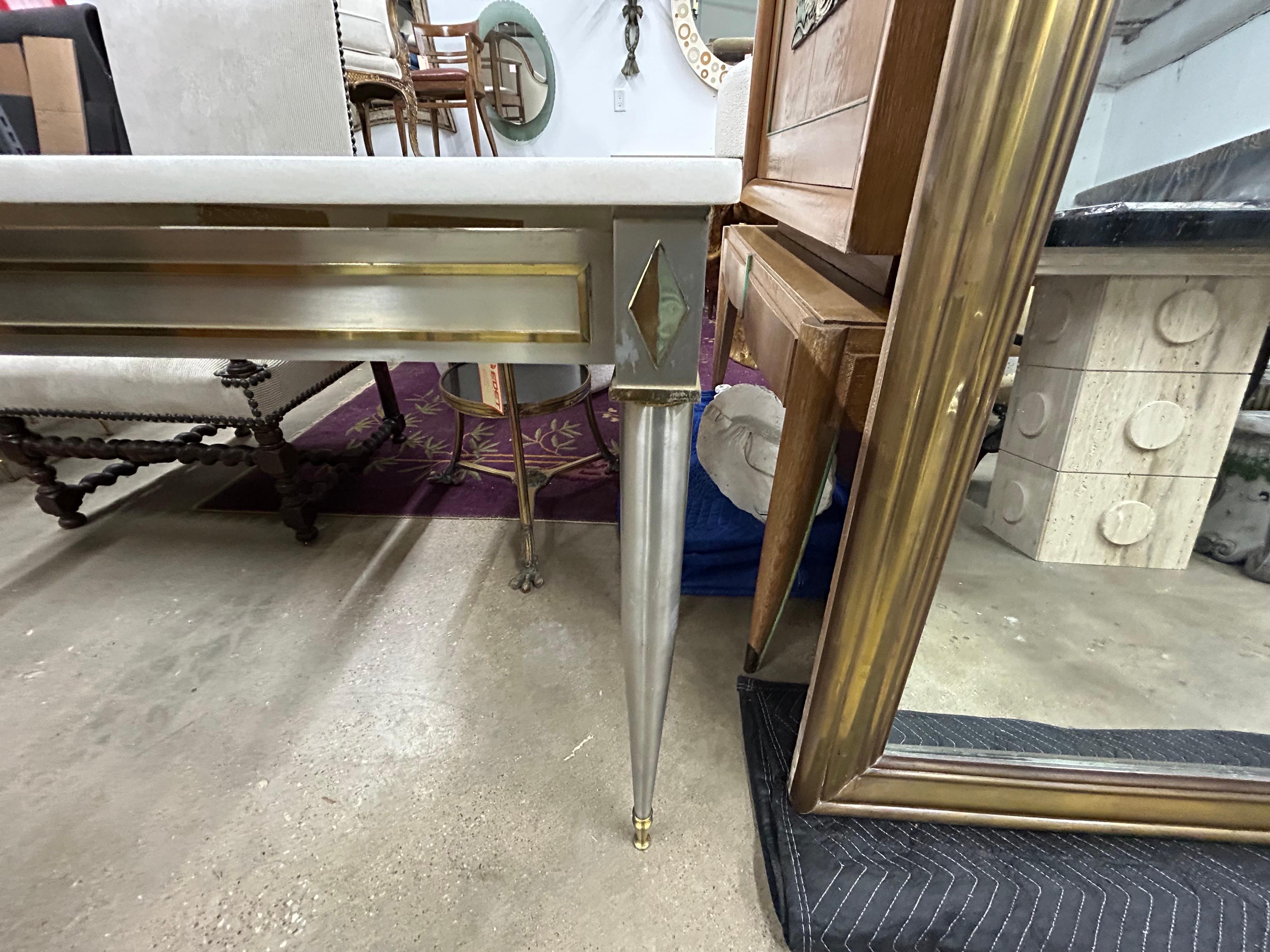 Mesa Consola Estilo Directoire Francés Acero Inoxidable y Bronce en venta 6