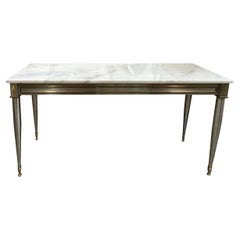 Französischer Konsolentisch im Directoire-Stil aus Edelstahl und Bronze