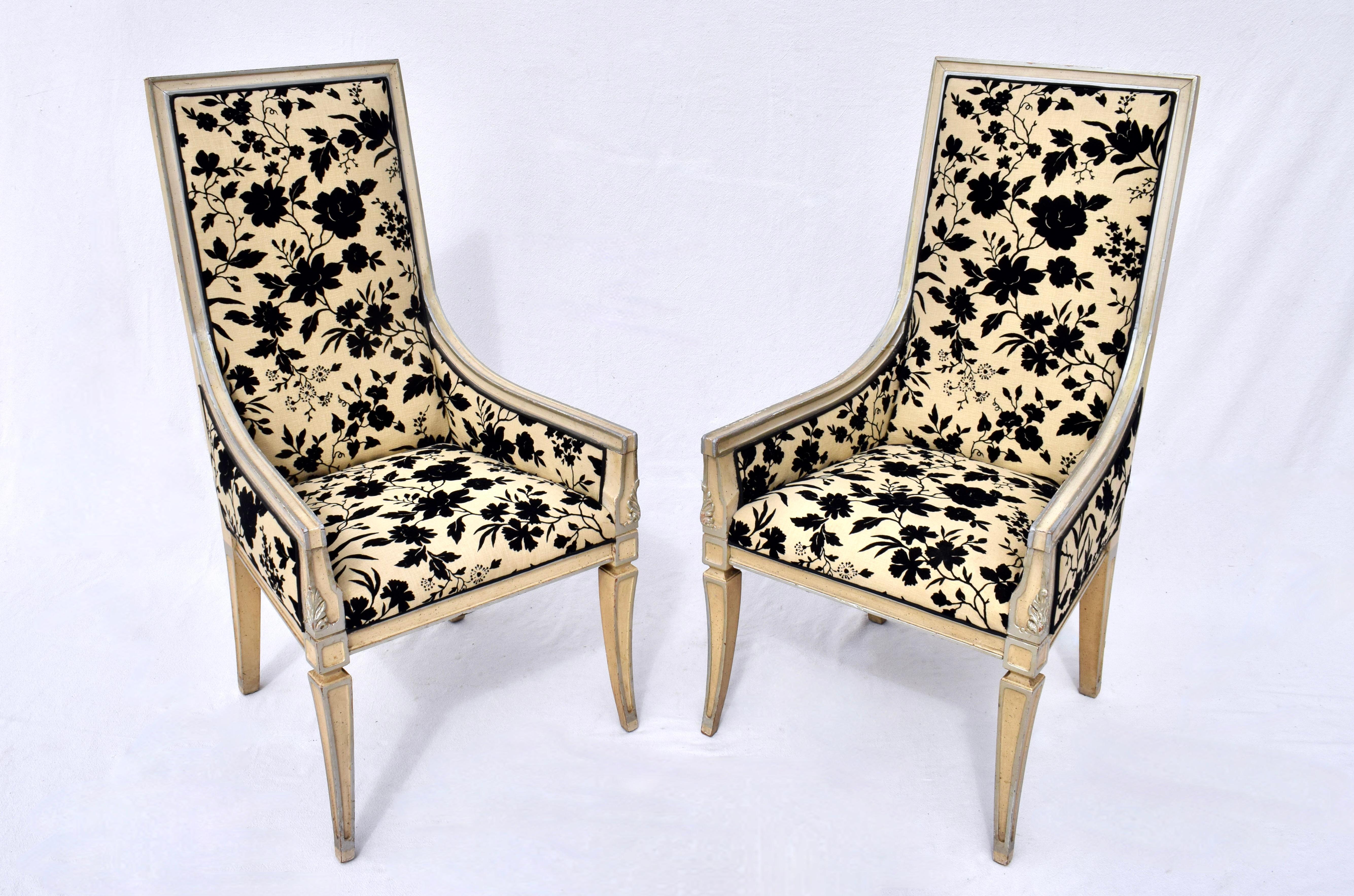 French Directoire Style Swag Arm Chairs In Good Condition For Sale In Southampton, NJ