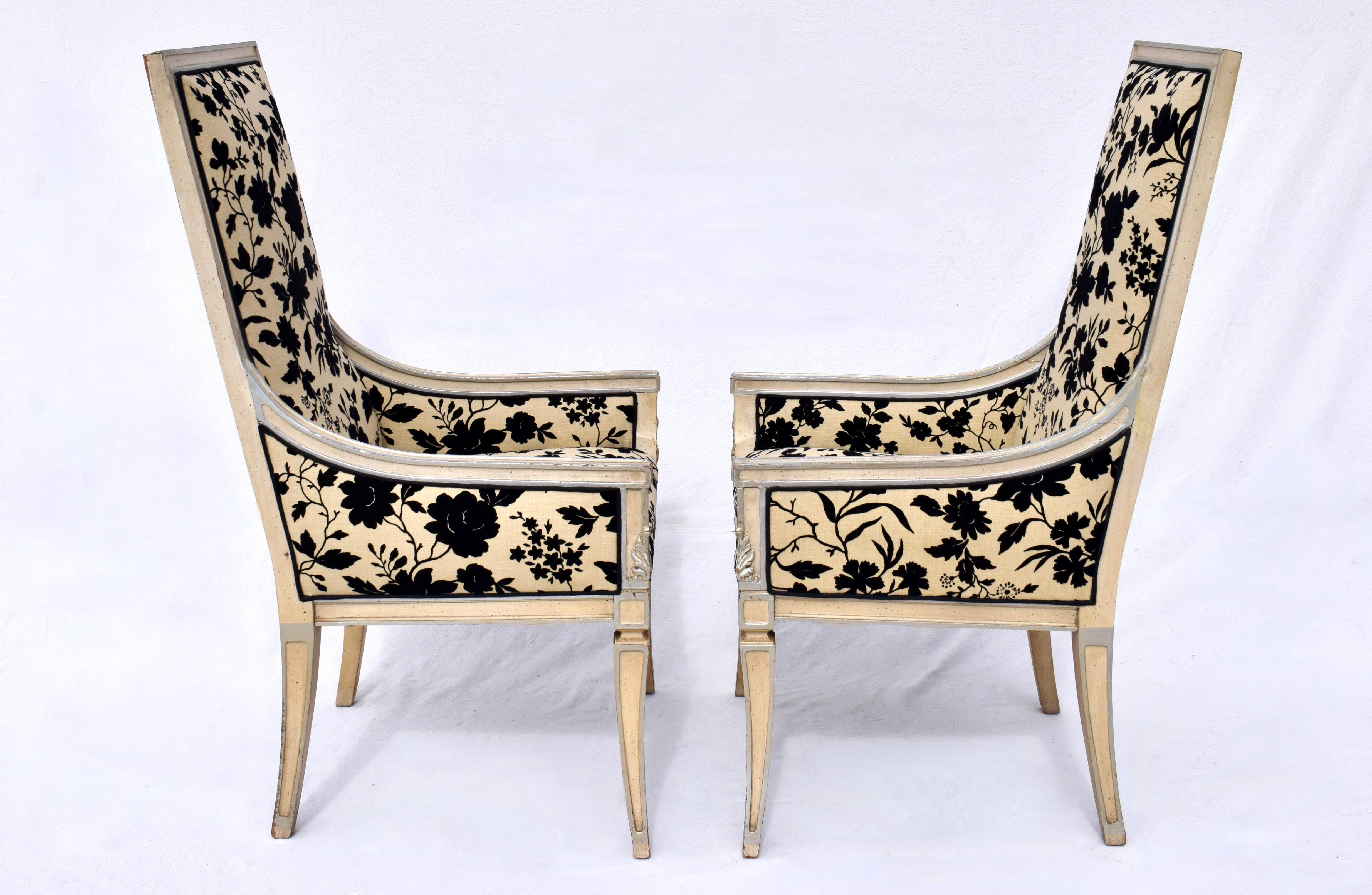 20th Century French Directoire Style Swag Arm Chairs For Sale