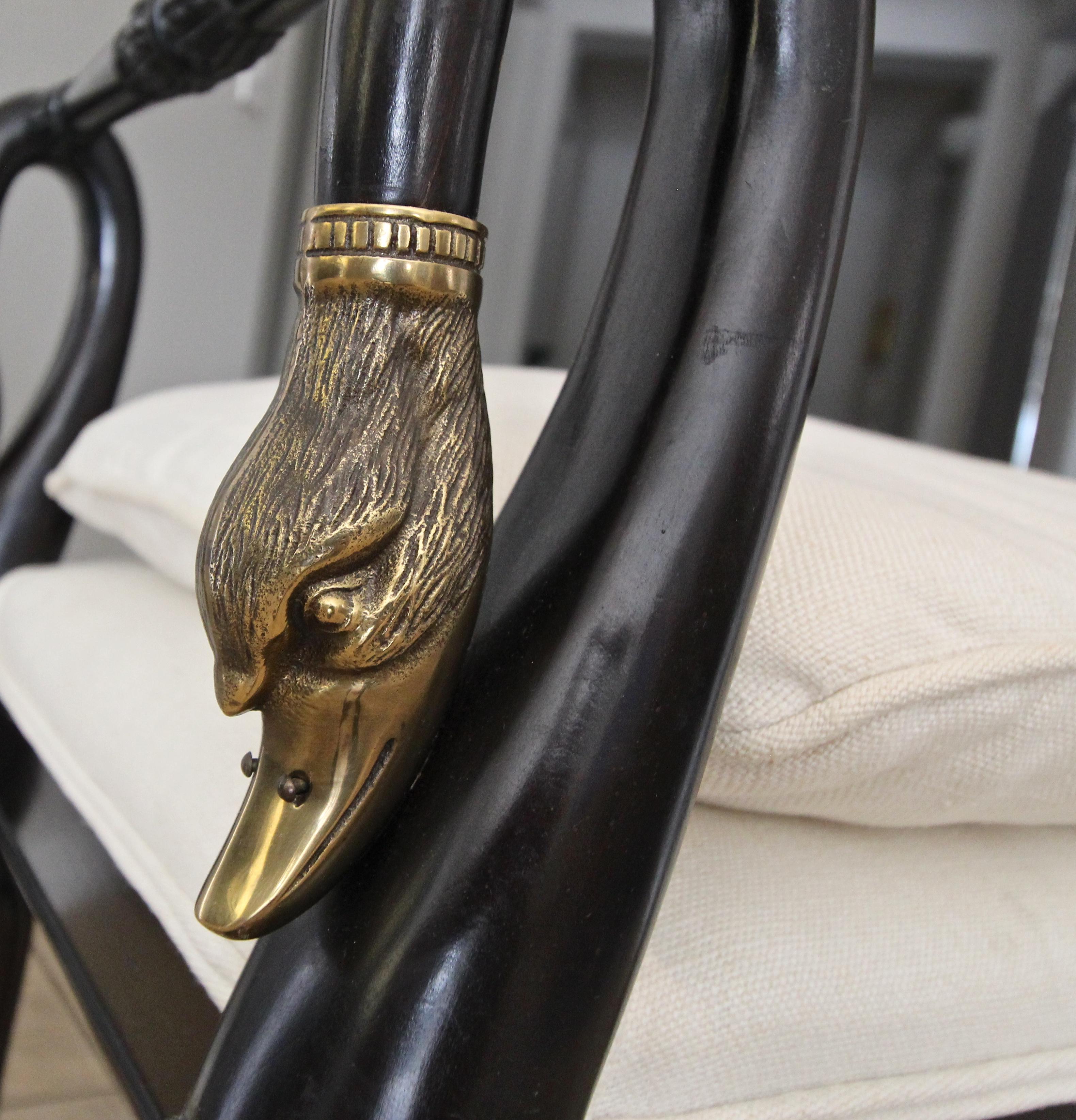 French Directoire Style Swan Head Bench 4