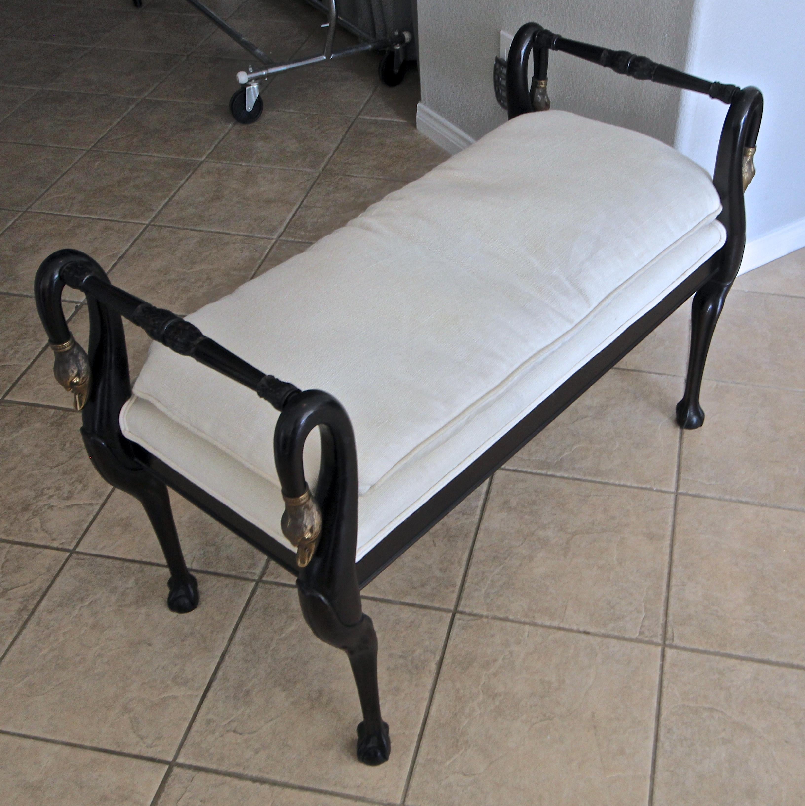 French Directoire Style Swan Head Bench 8