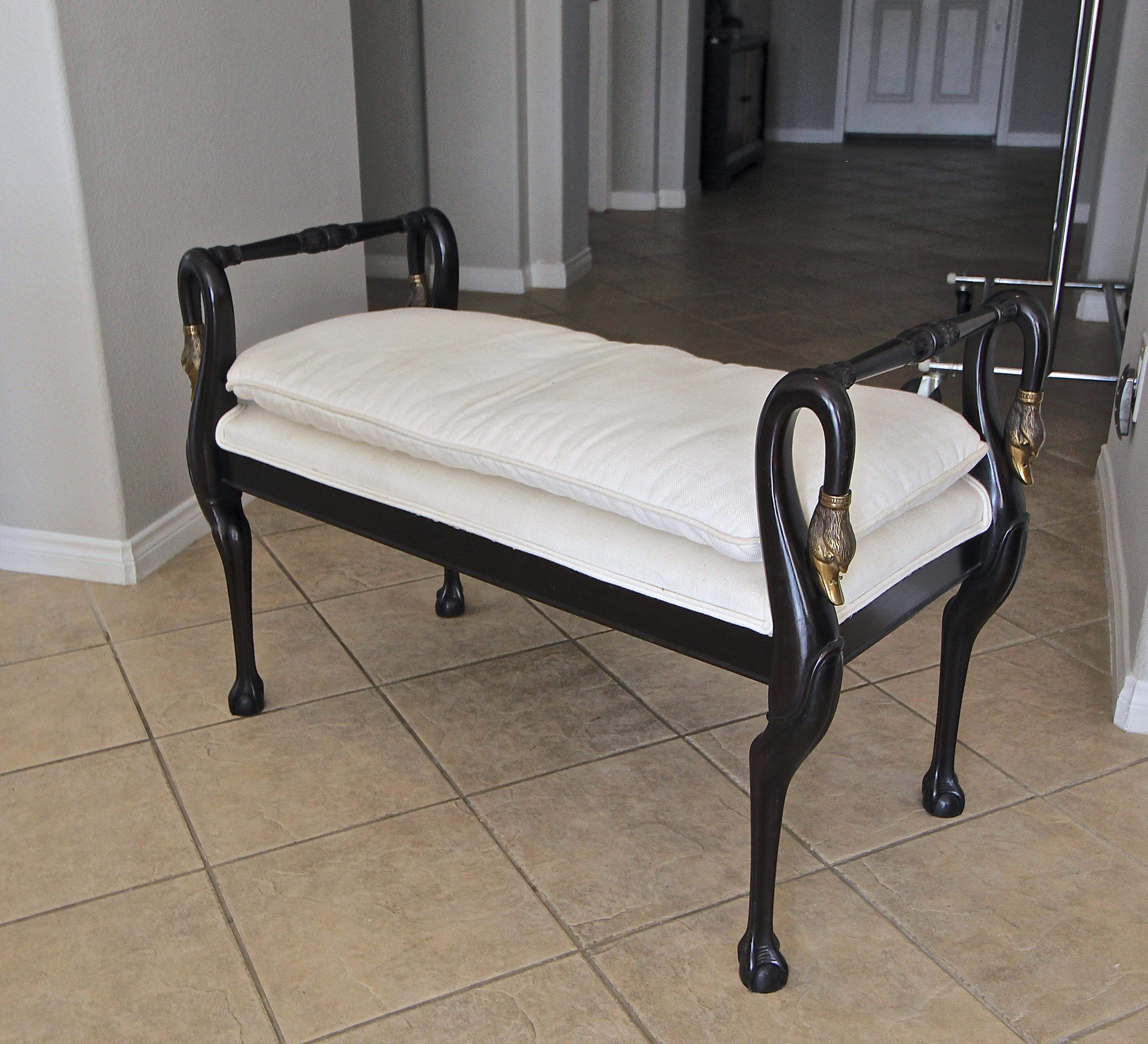 French Directoire Style Swan Head Bench 1