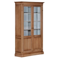Antique French Directoire Style Vitrine and Bookcase in Solid Oak