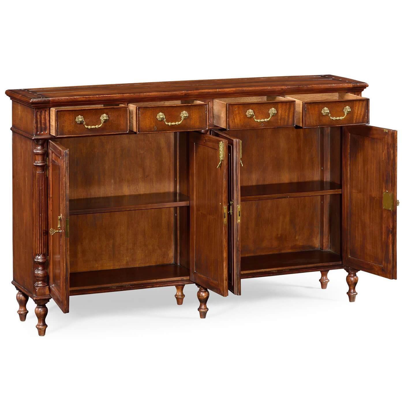 Vietnamese French Directoire Style Walnut Buffet For Sale