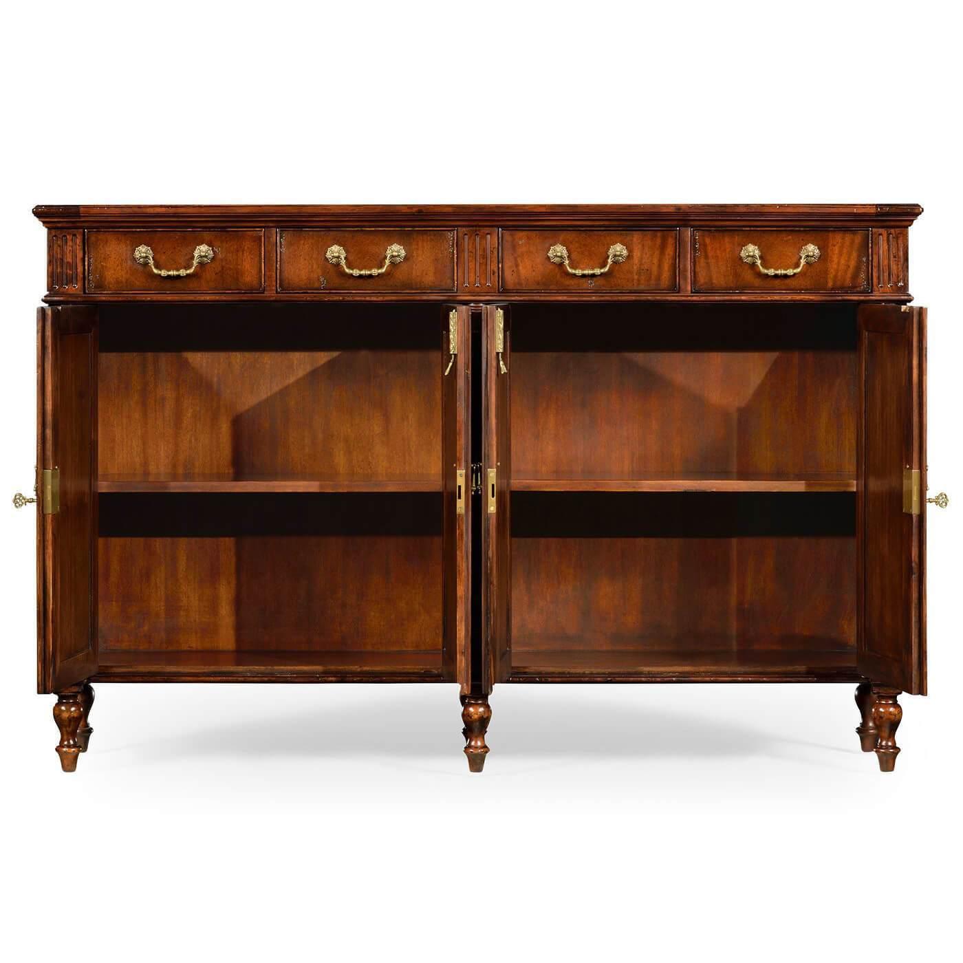 Wood French Directoire Style Walnut Buffet