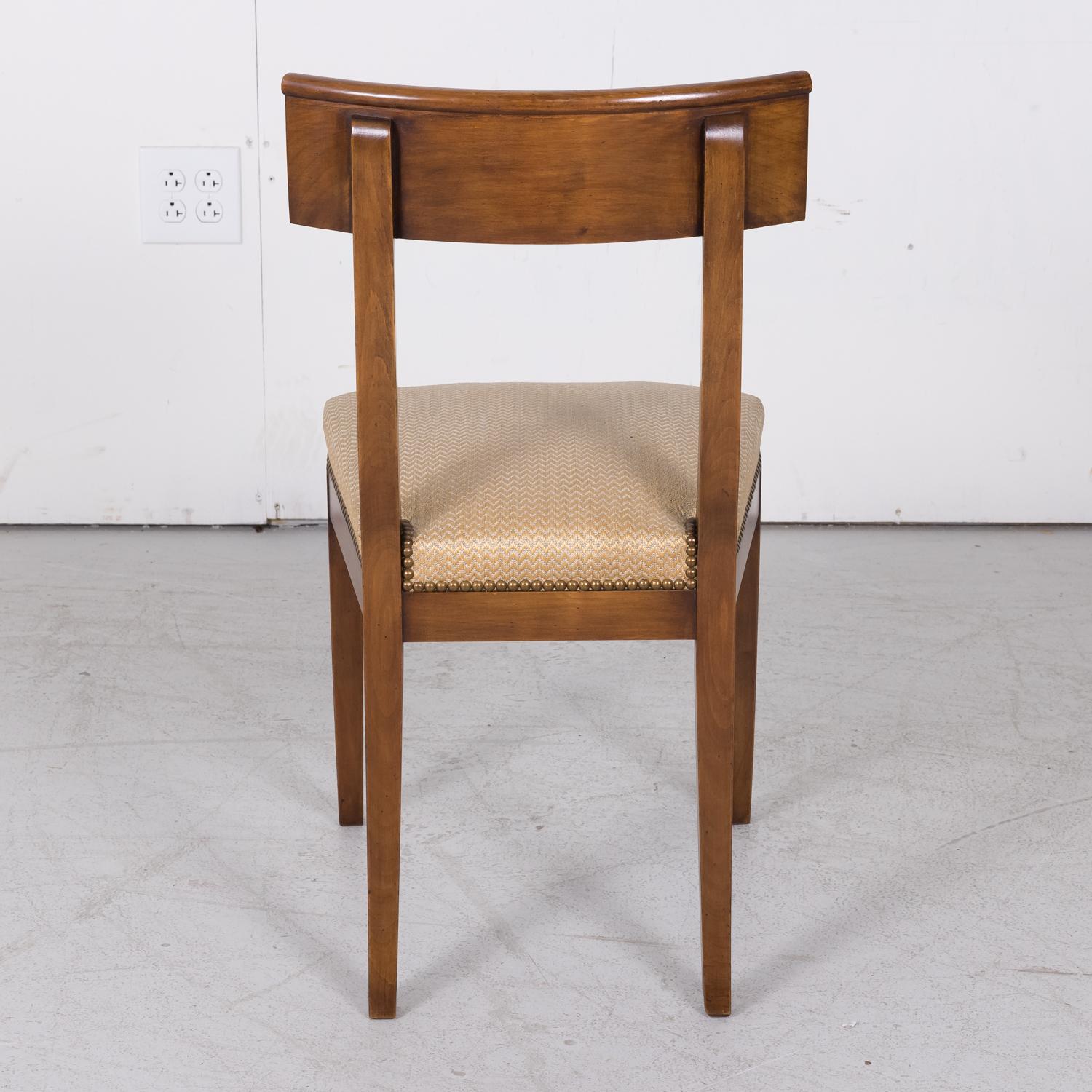 French Directoire Style Walnut Dining Side Chairs, Set of 6 5