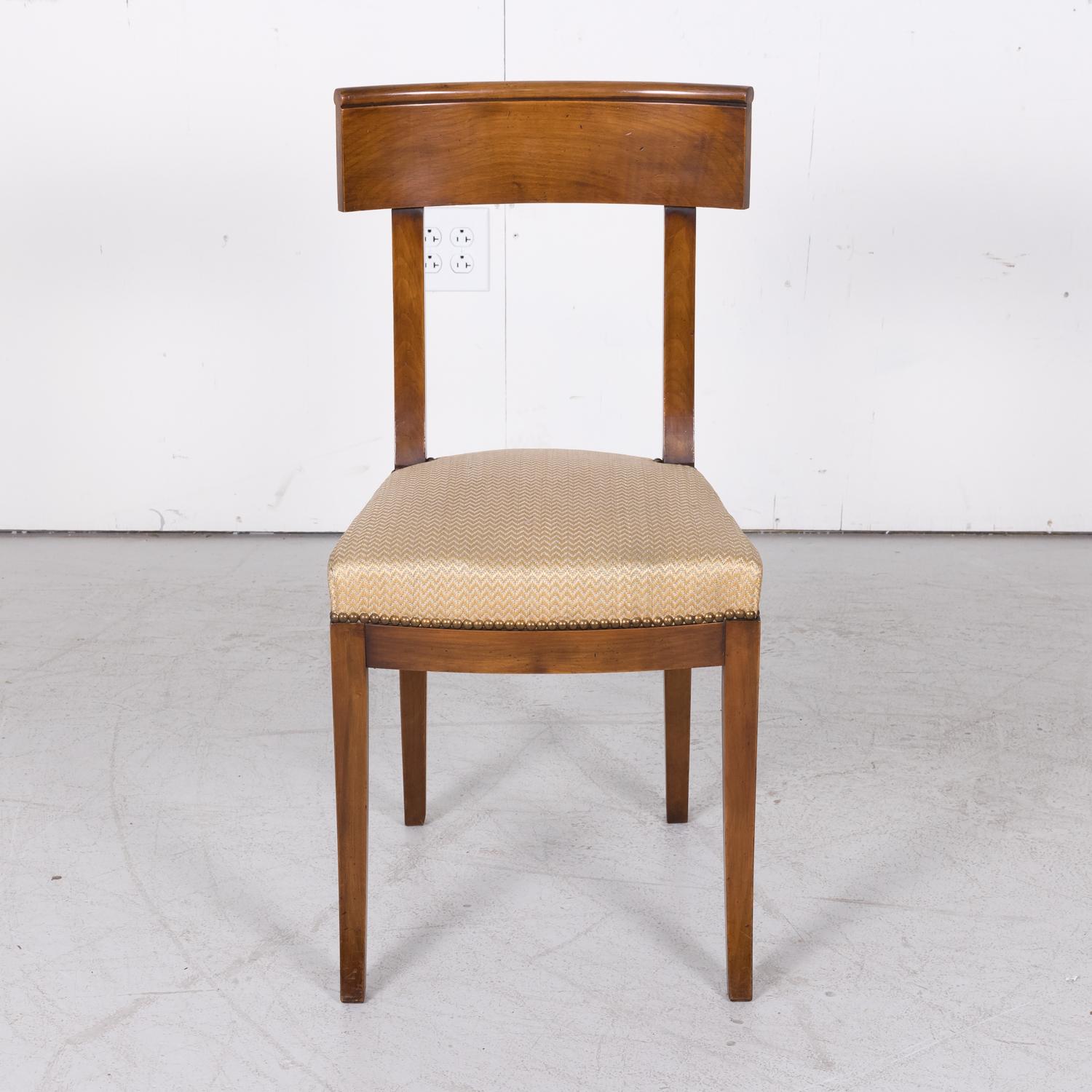French Directoire Style Walnut Dining Side Chairs, Set of 6 In Good Condition In Birmingham, AL