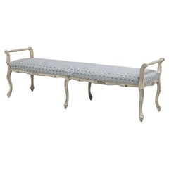 French Directoire Style White Painted Window Bench