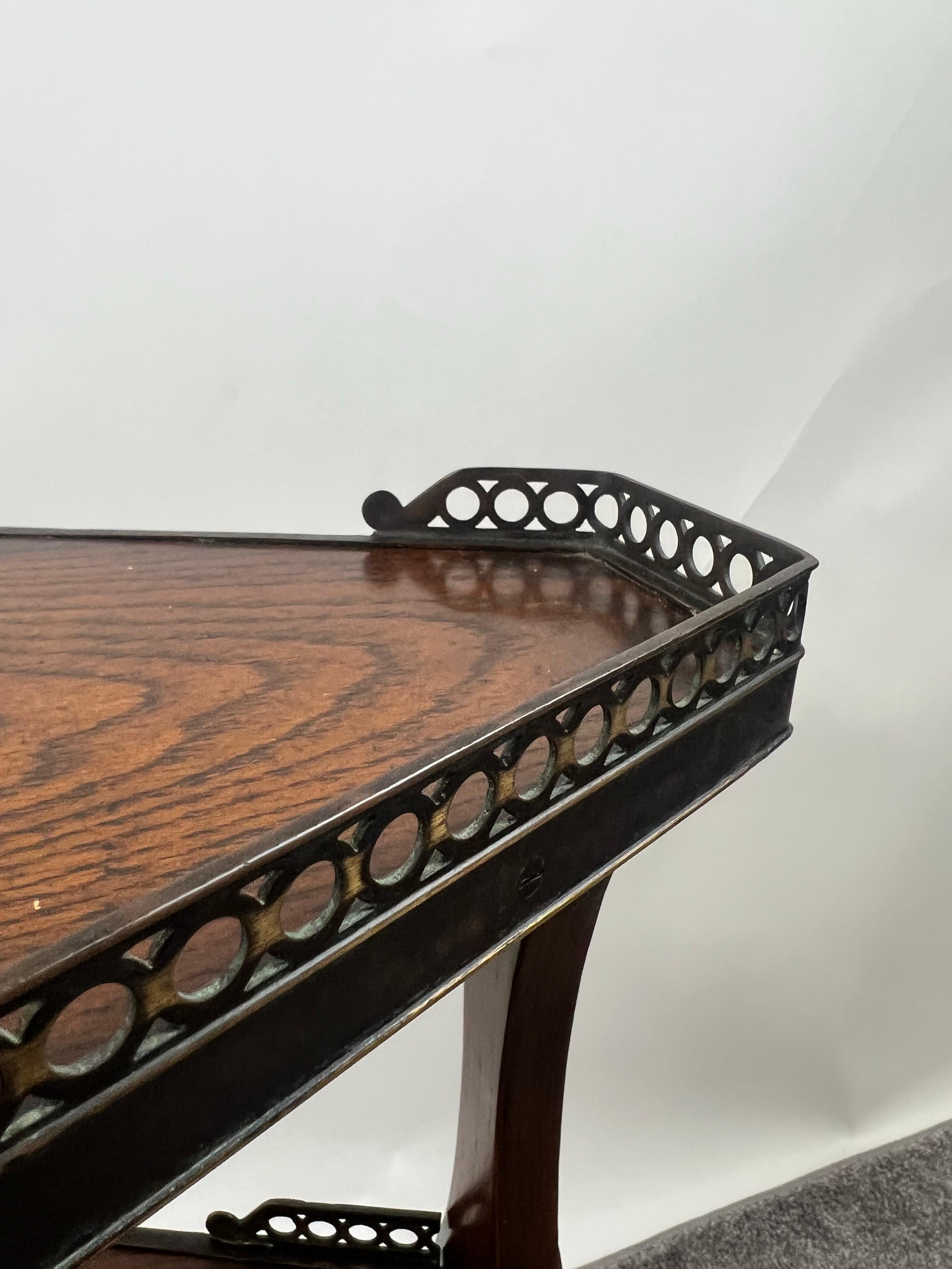 French Directoire Three-Tier Oak Dessert Stand Side Table by Theodore Alexander For Sale 6