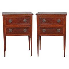 French Directoire Two Drawer Nightstands ~ a Pair