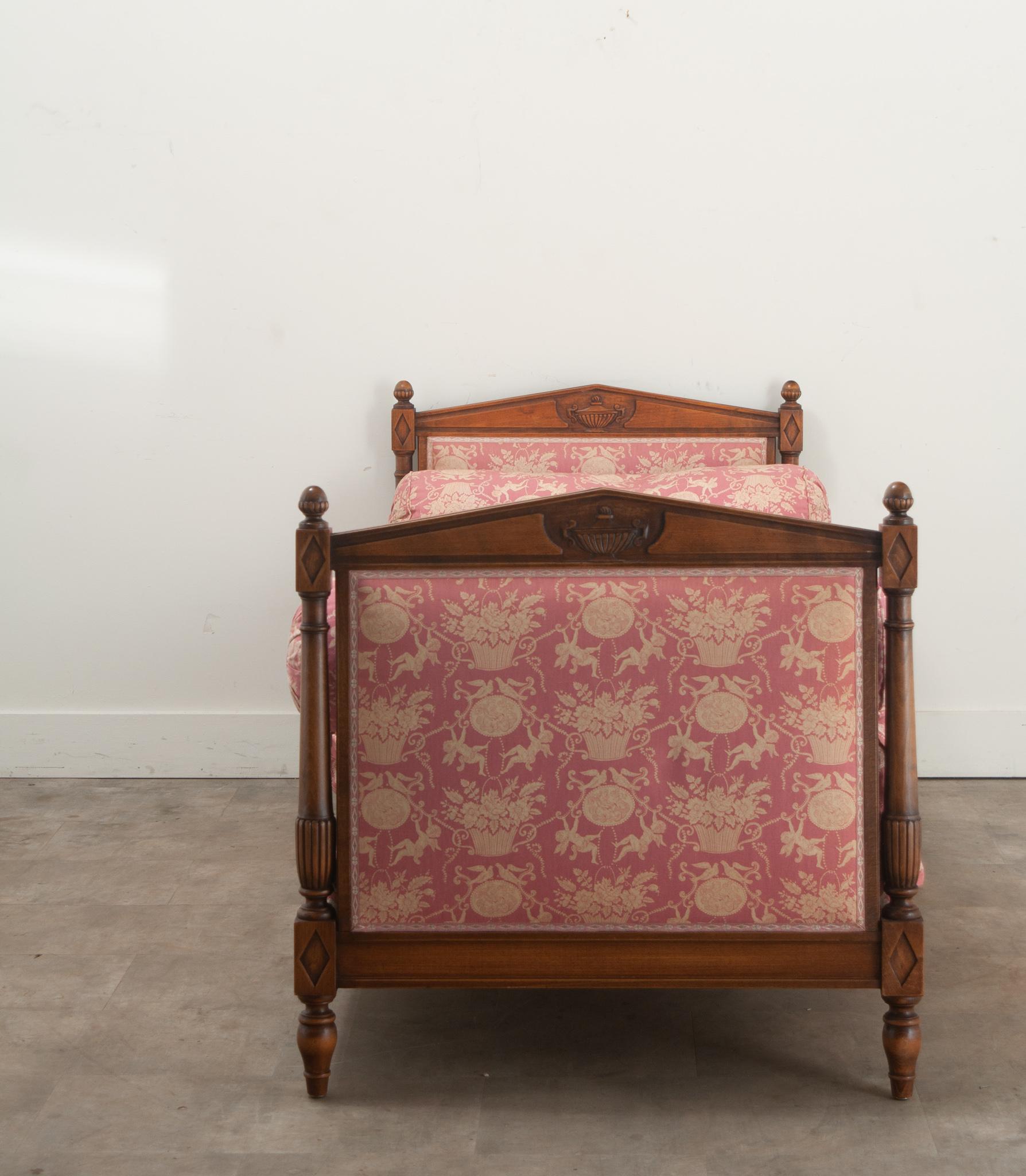 French Directoire Walnut Daybed & Crown For Sale 2