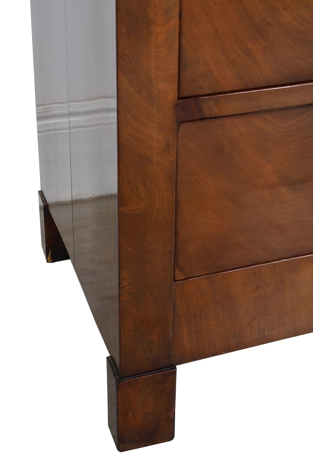 French Directoire West Indies Mahogany Chest of Drawers with Black Marble 10