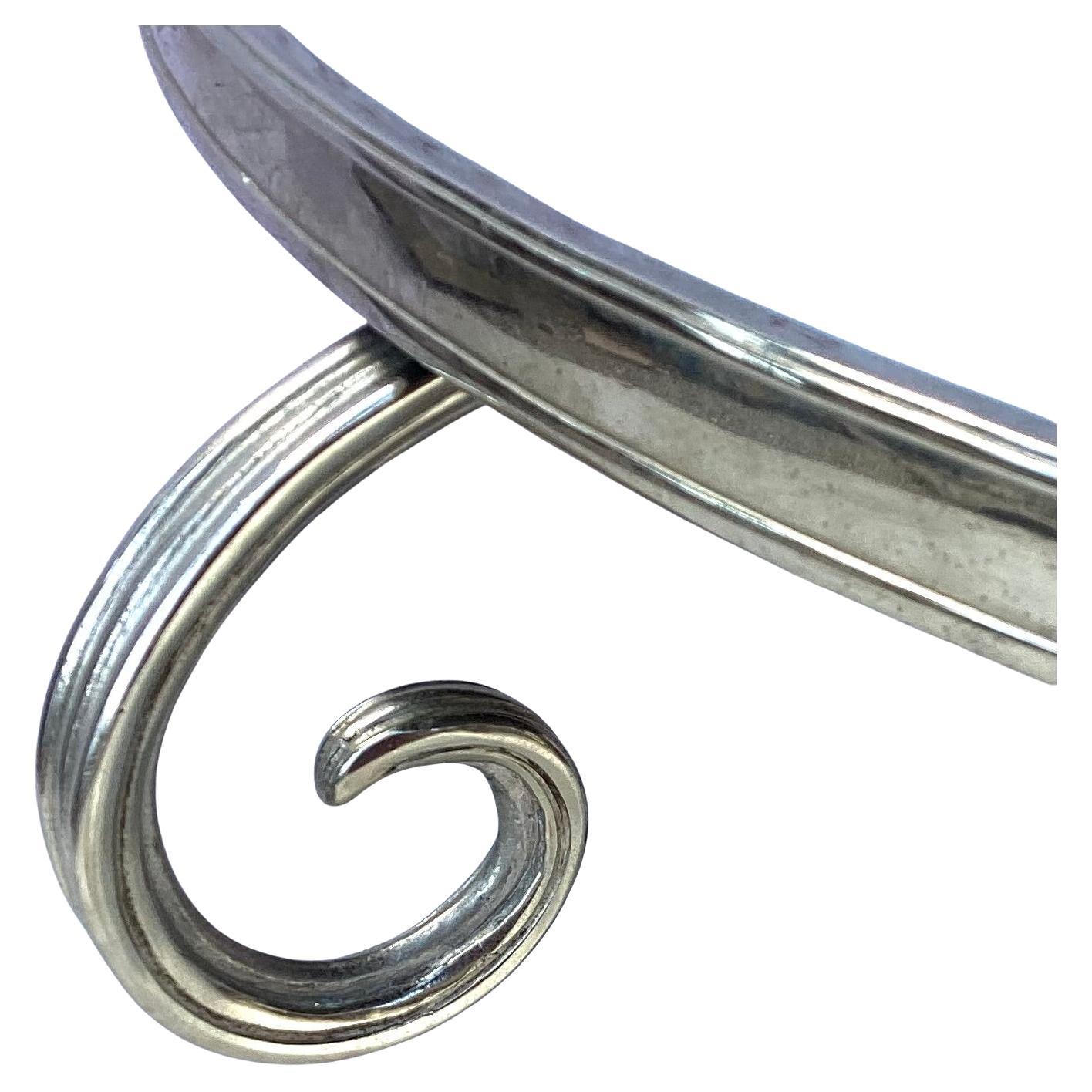 Directeur Français Table Gueridon Bronze Argenté 1