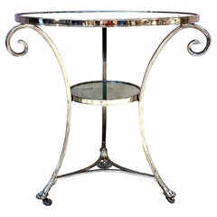 French Director Gueridon Table Silvered Bronze